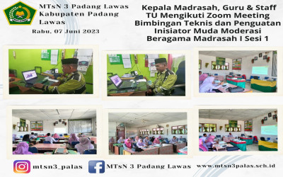 Zoom Meeting Bimbingan Teknis Dan Penguatan Inisiator Muda Moderasi Bergama Madrasah