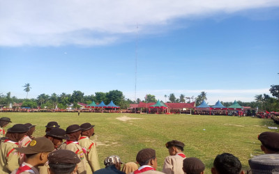 GUDEP 02.139-02.140 MTsN 3 Padang Lawas Ikut Memeriahkan Hari Pramuka ke-62 Tahun 2023